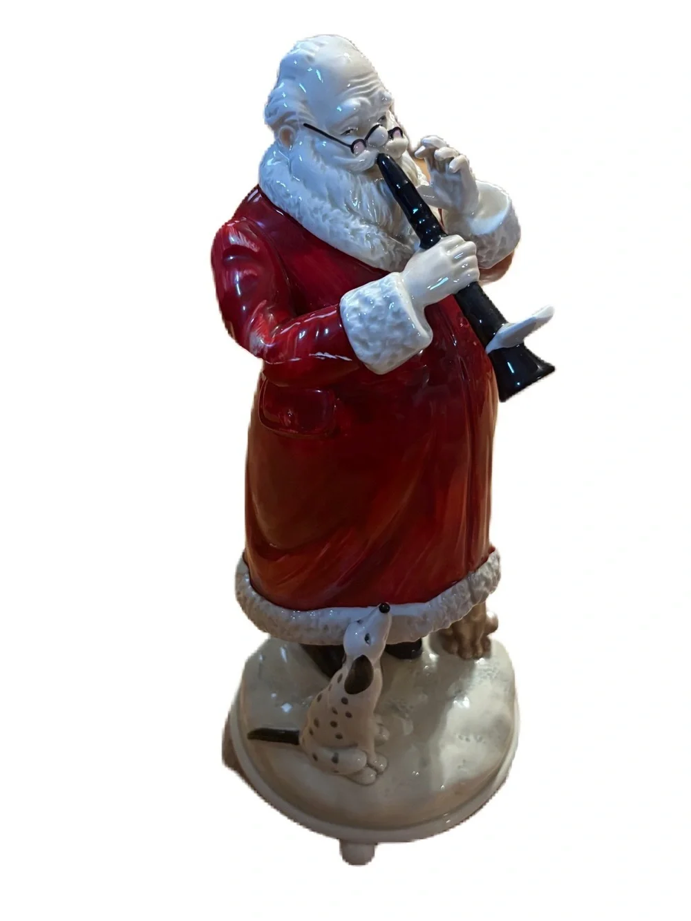 VINTAGE OTAGIRI REVOLVING CHRISTMAS MUSIC BOX HARK! THE HERALD ANGELES SING Dog